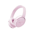 Pink wireless over-ear headphones with cushioned ear pads and headband