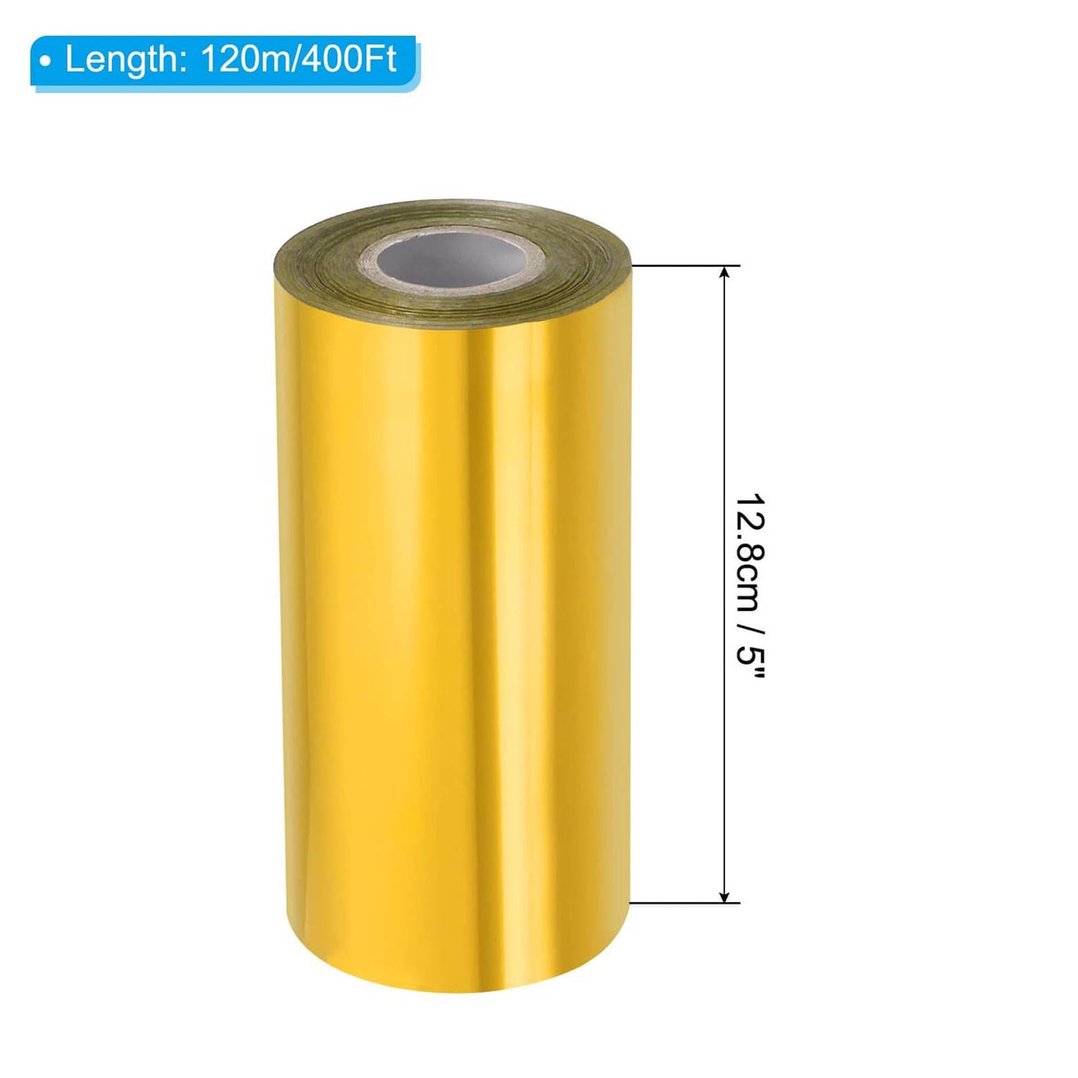 Gold tone hot stamping foil roll, metallic foil paper wound on core
