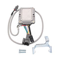 Ignition module assembly with gray wiring harness, black connectors, and mounting bracket