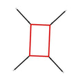Red strike zone target frame with black support poles and corner attachment clips