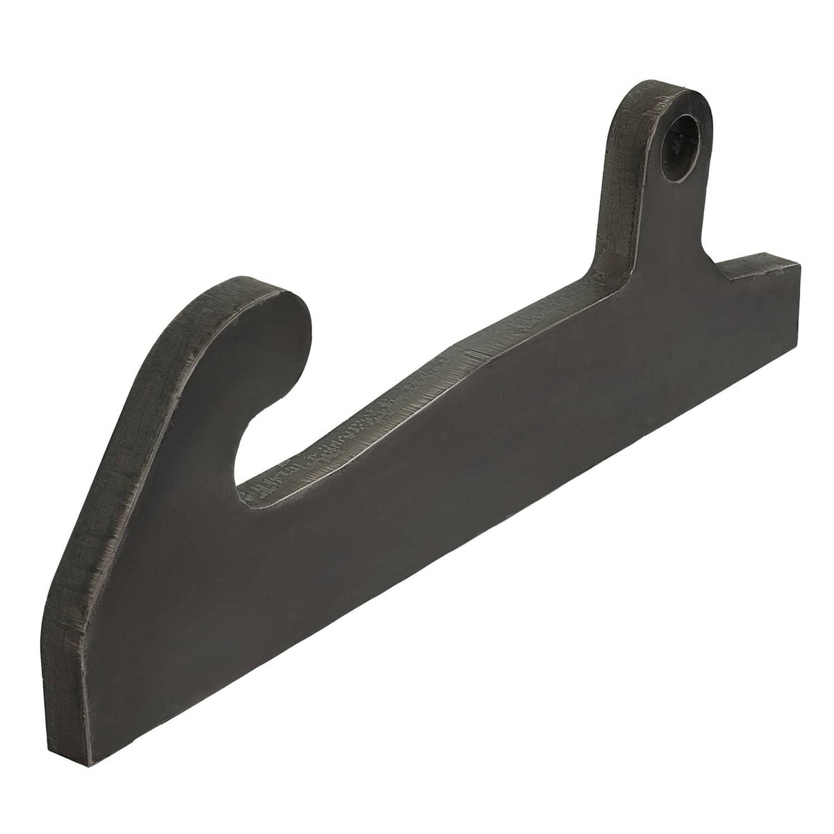 Black loader bracket with U-cut groove and circular mounting hole