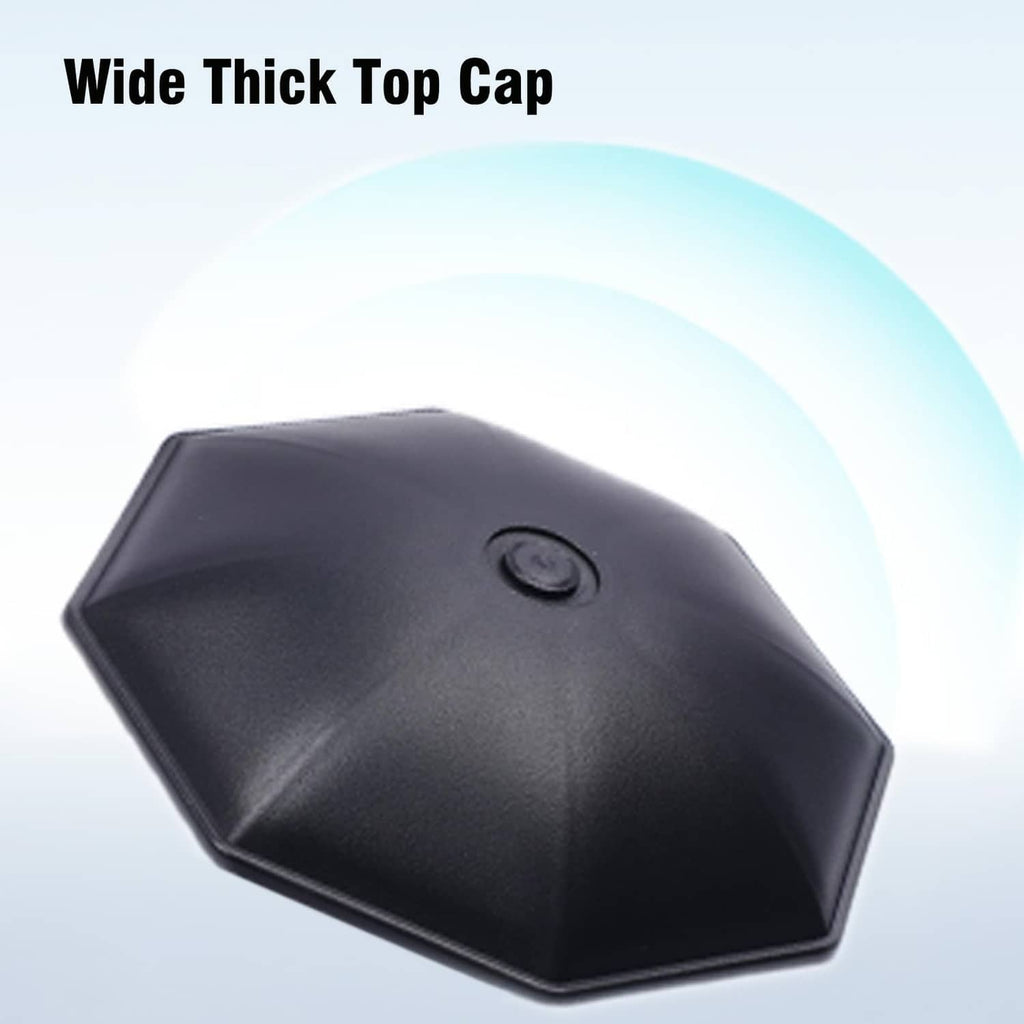 Wide black top cap with grip texture for golf travel bag support pole