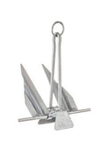 Steel boat anchor with ring shackle, slip shank, and two flukes (hot-dipped)