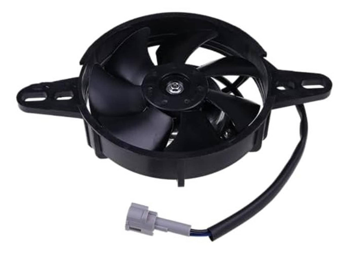 4-inch electric motorcycle radiator cooling fan with black blades and mounting bracket