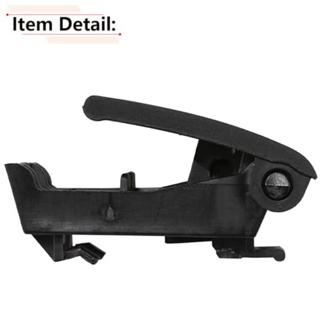 Black hood release handle mechanism with actuator lever and mounting hardware