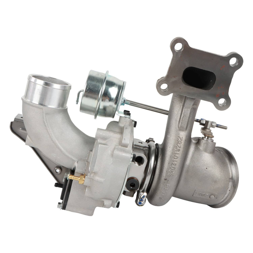 Turbocharger assembly with silver compressor inlet and turbine side housing