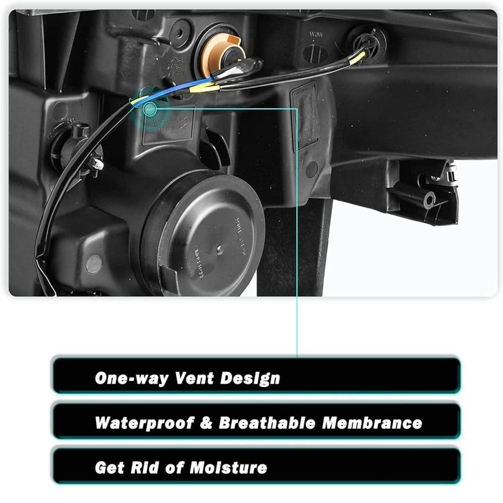 Passenger-side headlight housing showing bulb socket and wiring connector