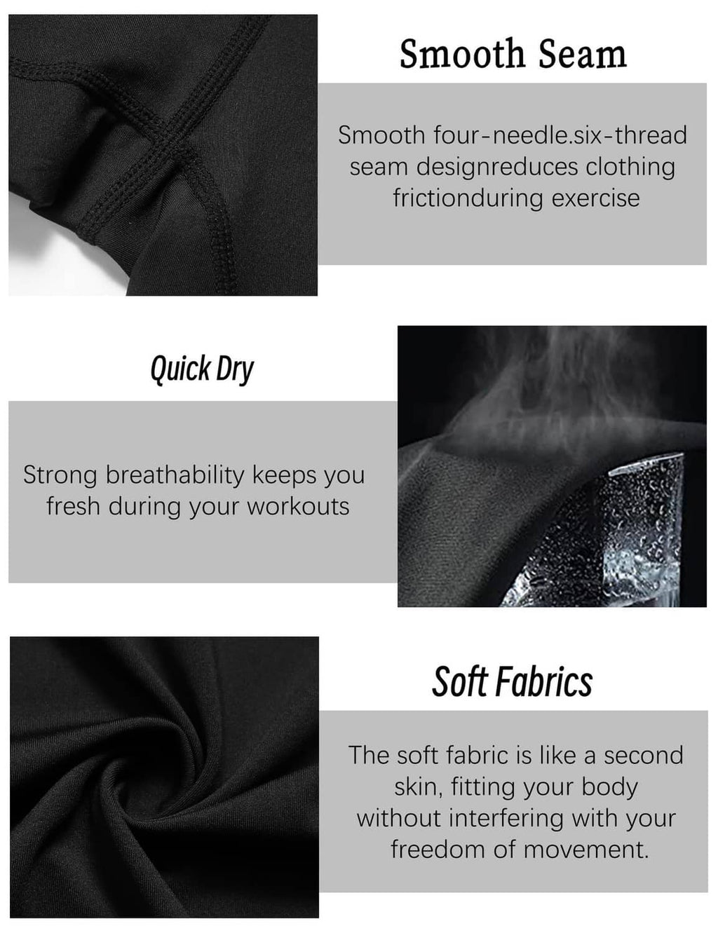 Men's black compression shorts with smooth seams and quick-dry breathable fabric