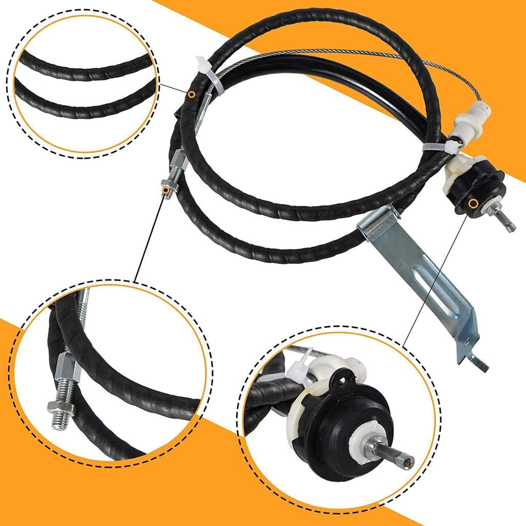 Clutch cable quadrant and firewall adjuster kit with black cable, regulator, and metal adjuster arm