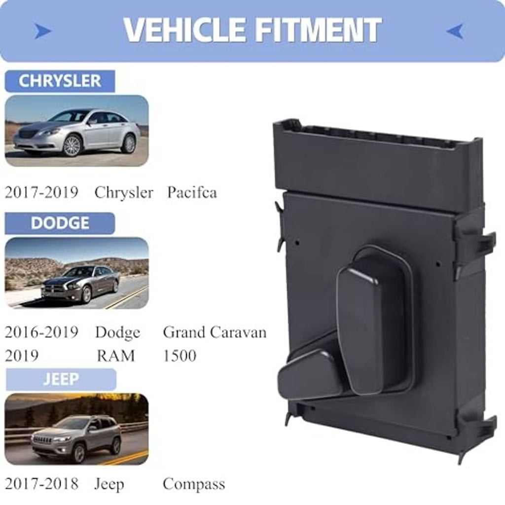 Power seat switch vehicle fitment chart with compatibility listings and part image