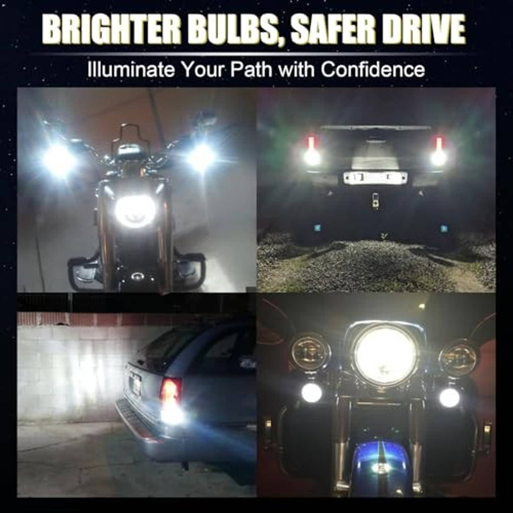 LED reverse light bulbs illuminating vehicle lights with bright white beam