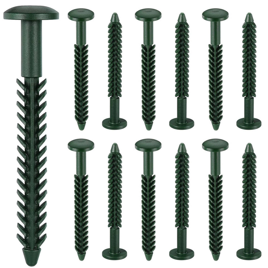 Forest green vinyl shutter fasteners, plastic screws with barbed drive, 12-pack set