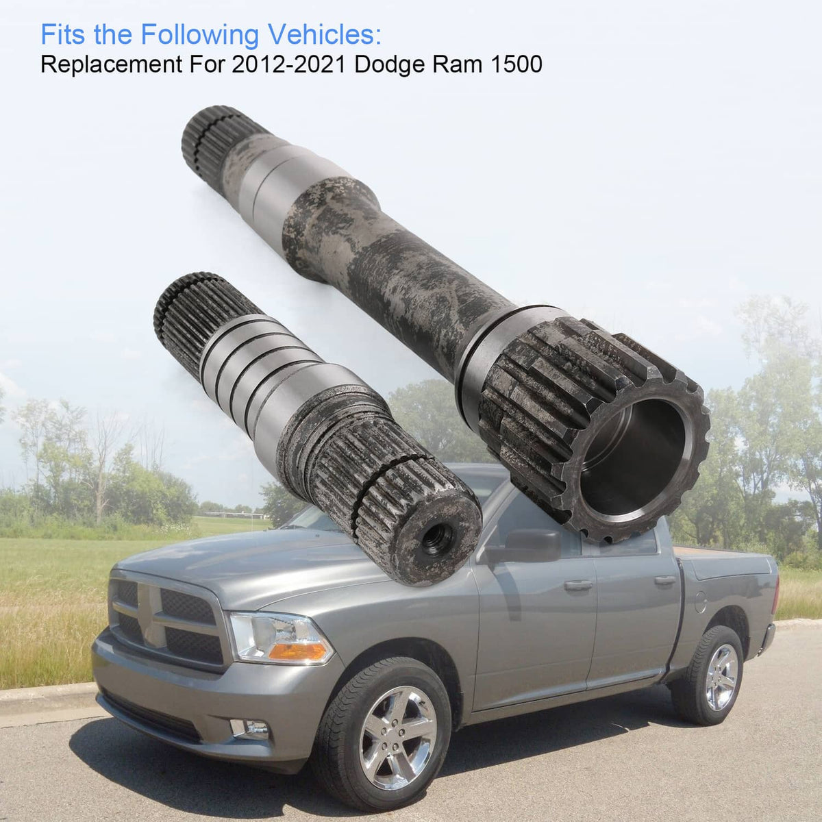 Front differential axle intermediate shaft inner kit: two splined shafts with end housing