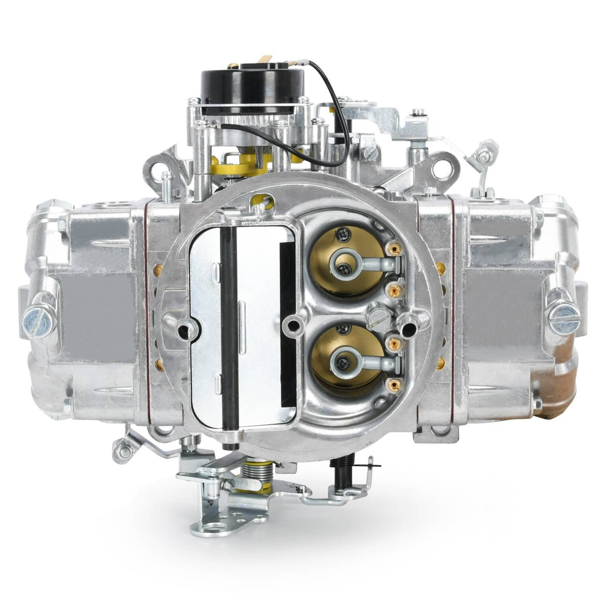 Carburetor e-choke assembly with round air passage openings and a black housing