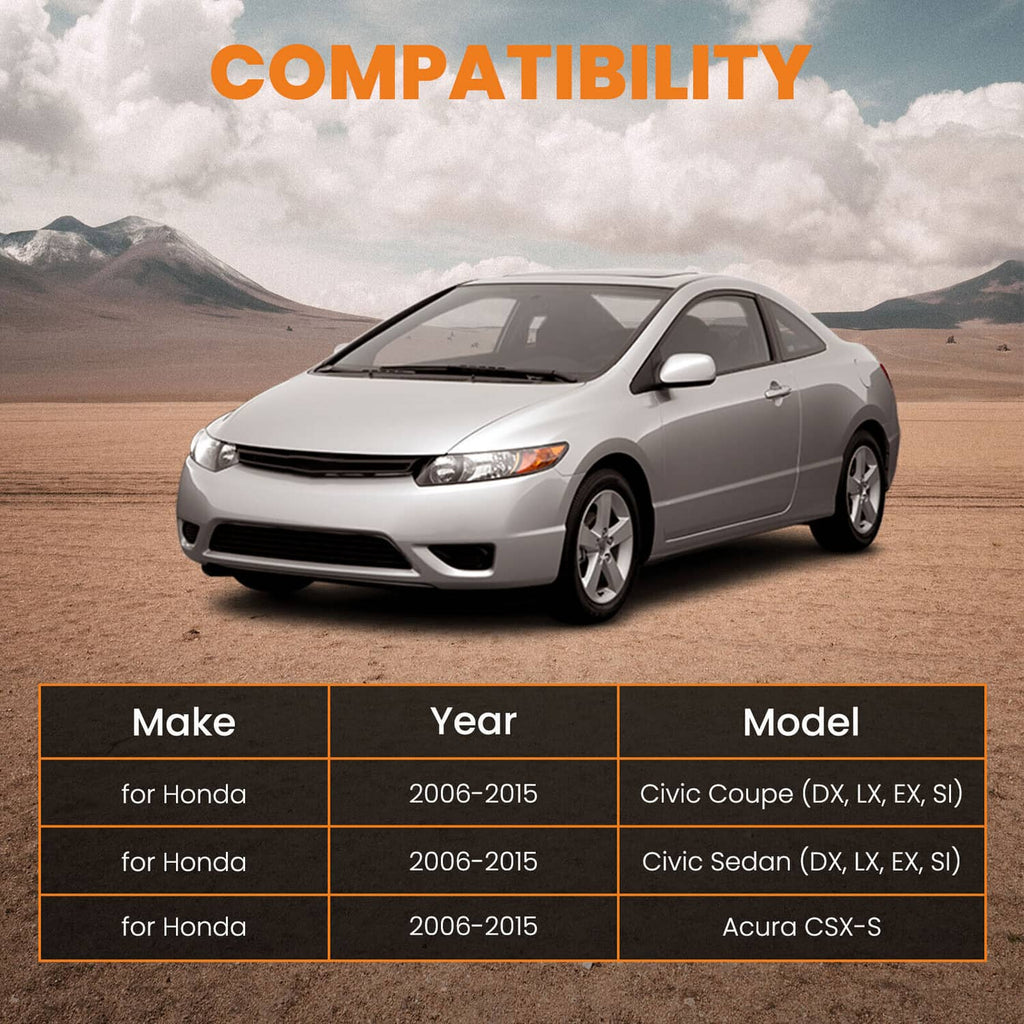 Compatibility diagram with a Honda Civic lineup for 2006-2015 models