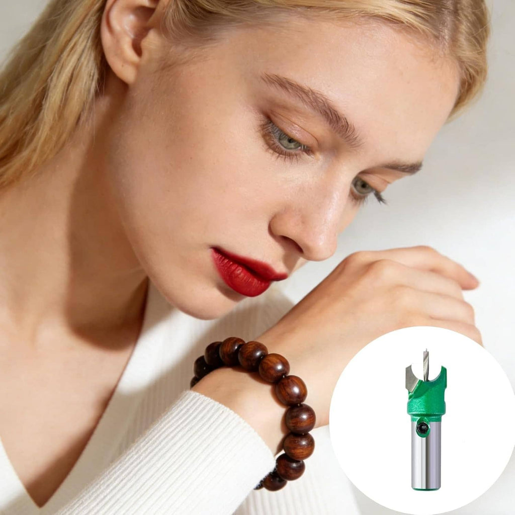 Green precision router bit with metal shank for wooden bead drilling and milling