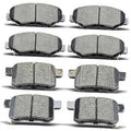 Set of gray ceramic brake pads with black backing plates, shown in multiple pieces