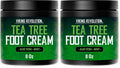 Tea tree foot cream jars, 8 oz each, green aloe vera mint label, black lids