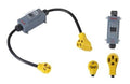 NEMA dryer adapter cable with yellow 10-30P plug to 14-50R receptacle, 240V 30A