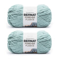 Two skeins Bernat Forever Fleece super bulky yarn, light blue, 100% polyester