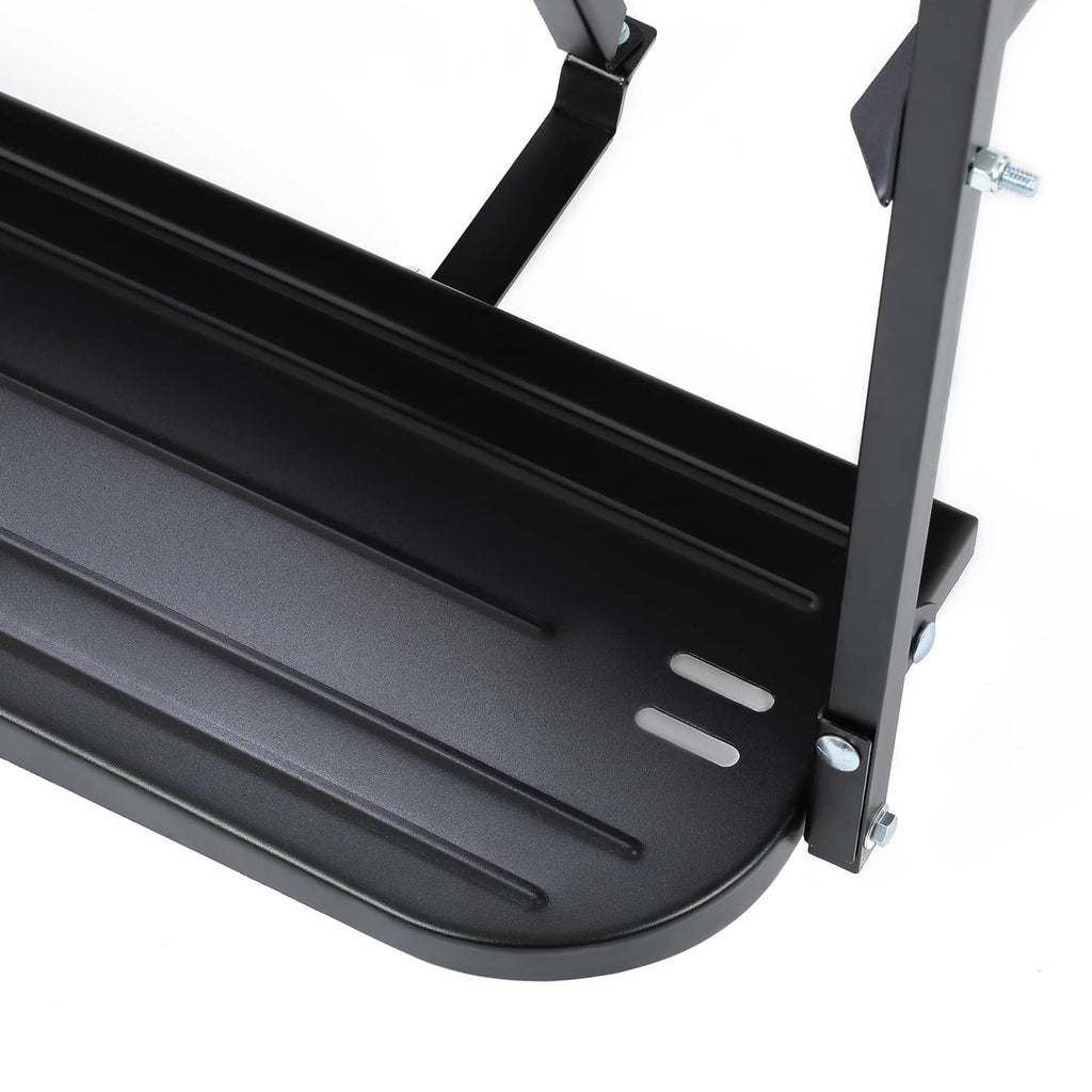 Black padded rear seat base with support plate and mounting points