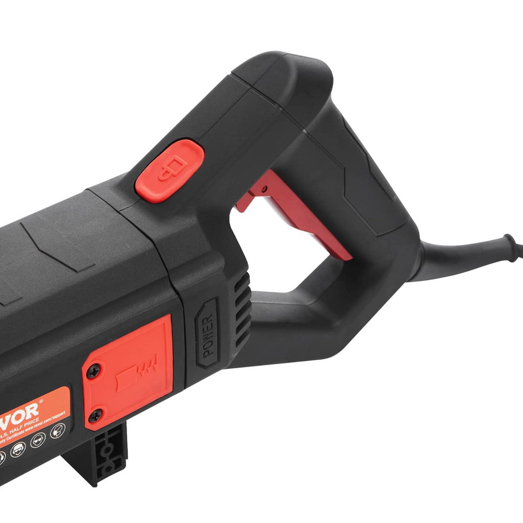 Electric wall chaser groove cutting machine with side handle and red trigger switch