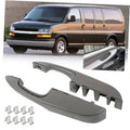 Gray interior door pull handle armrest pair with mounting brackets and clips
