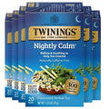 Twinings Nightly Calm herbal tea box with tea bags, naturally caffeine-free