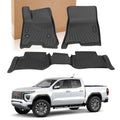 Black all-weather floor mat set with molded ridges and channels