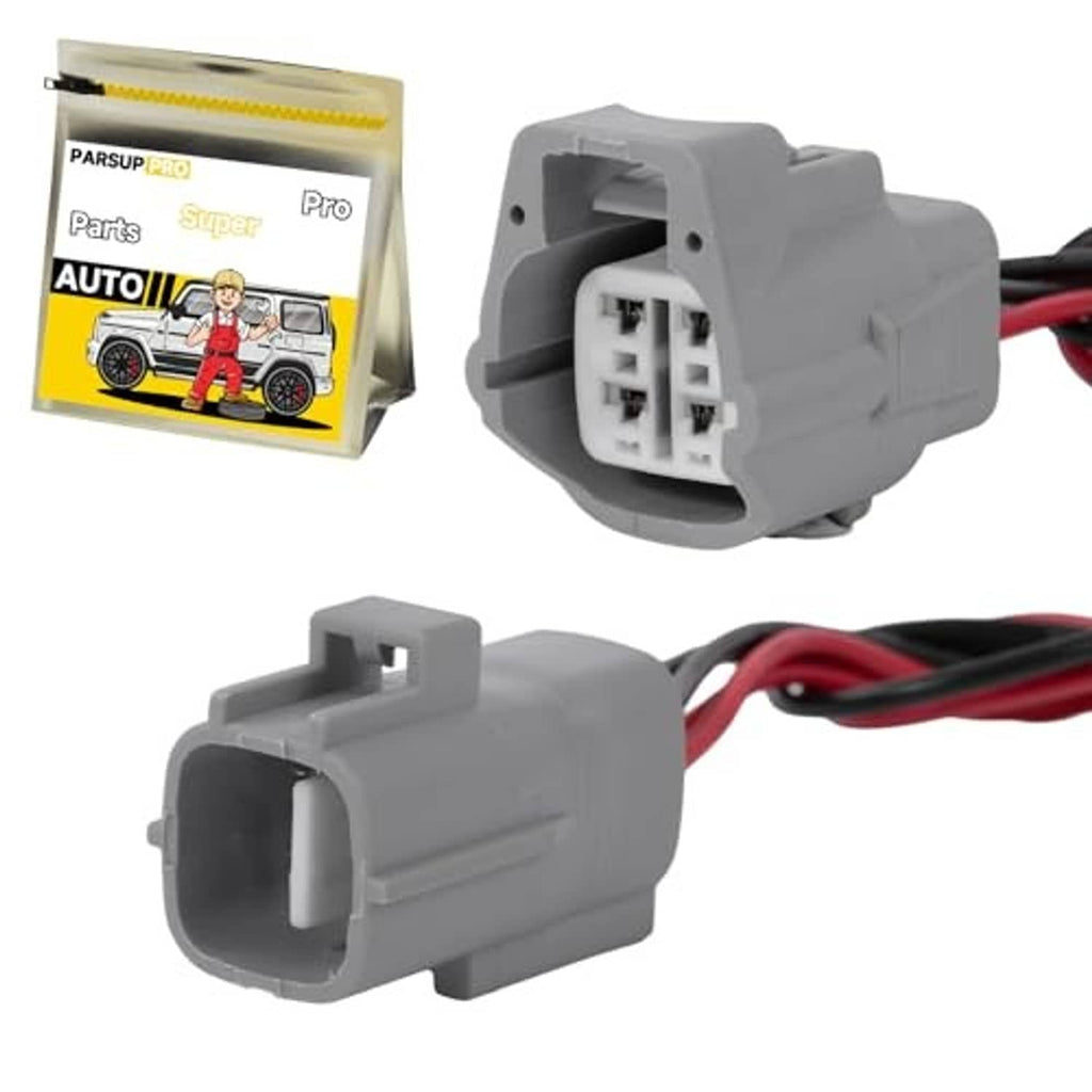 Gray 4-pin EFI throttle body connector with red/black leads; includes two plugs