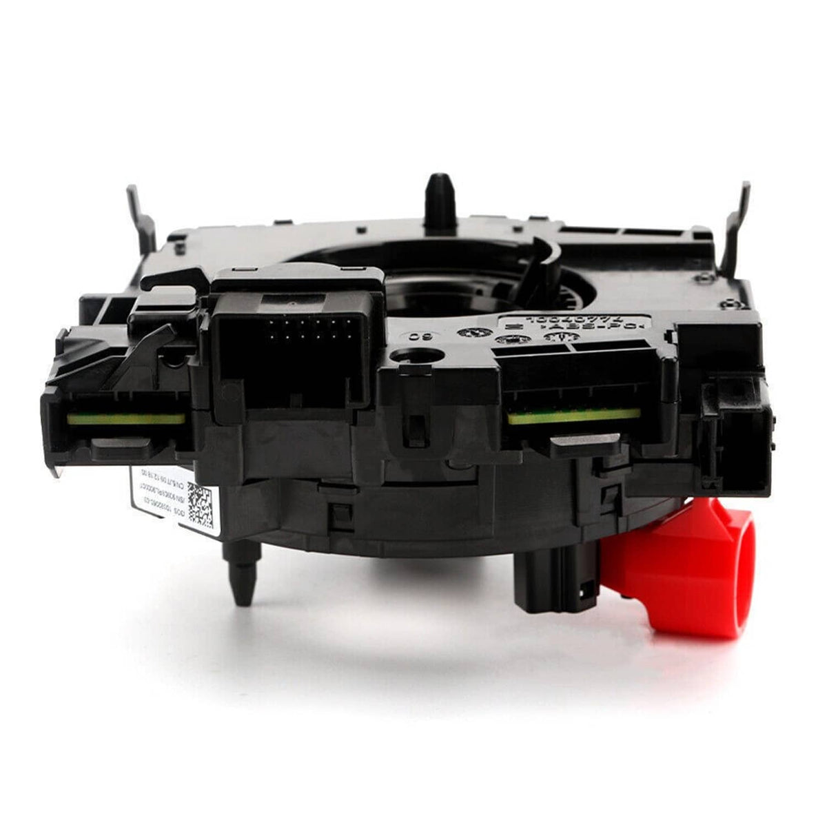 Clock spring assembly, black control module with dual connectors and red release clip