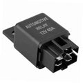 Automotive relay 12V 40A with spade terminals, black plastic housing