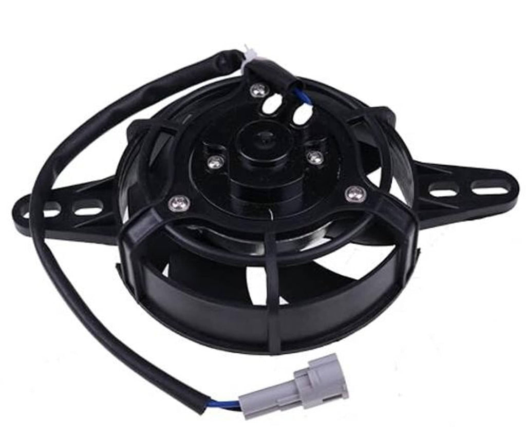 4-inch electric motorcycle radiator cooling fan, black fan guard, mounting bracket, wiring