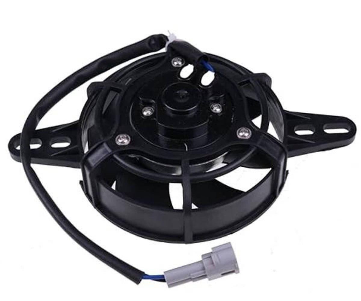 4-inch electric motorcycle radiator cooling fan, black fan guard, mounting bracket, wiring
