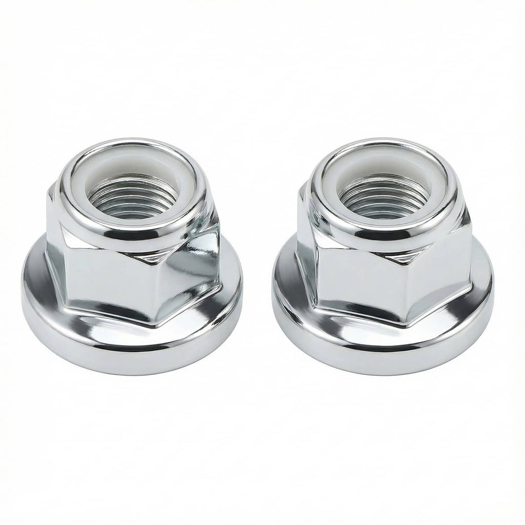 John Deere mower spindle hardware, chrome threaded mounting caps