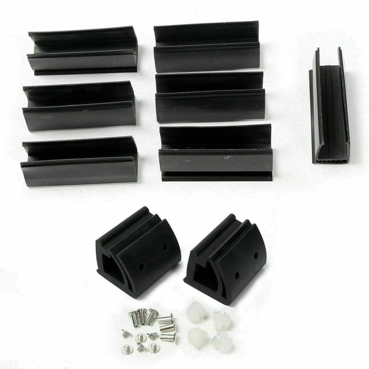 Tinted folding golf cart windshield windscreen kit pieces with clamps and screws
