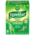 Prebiotic fiber supplement box with green packaging and 28 stick packs
