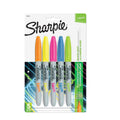Sharpie neon permanent marker set in retail blister pack, fine point, 5 colors