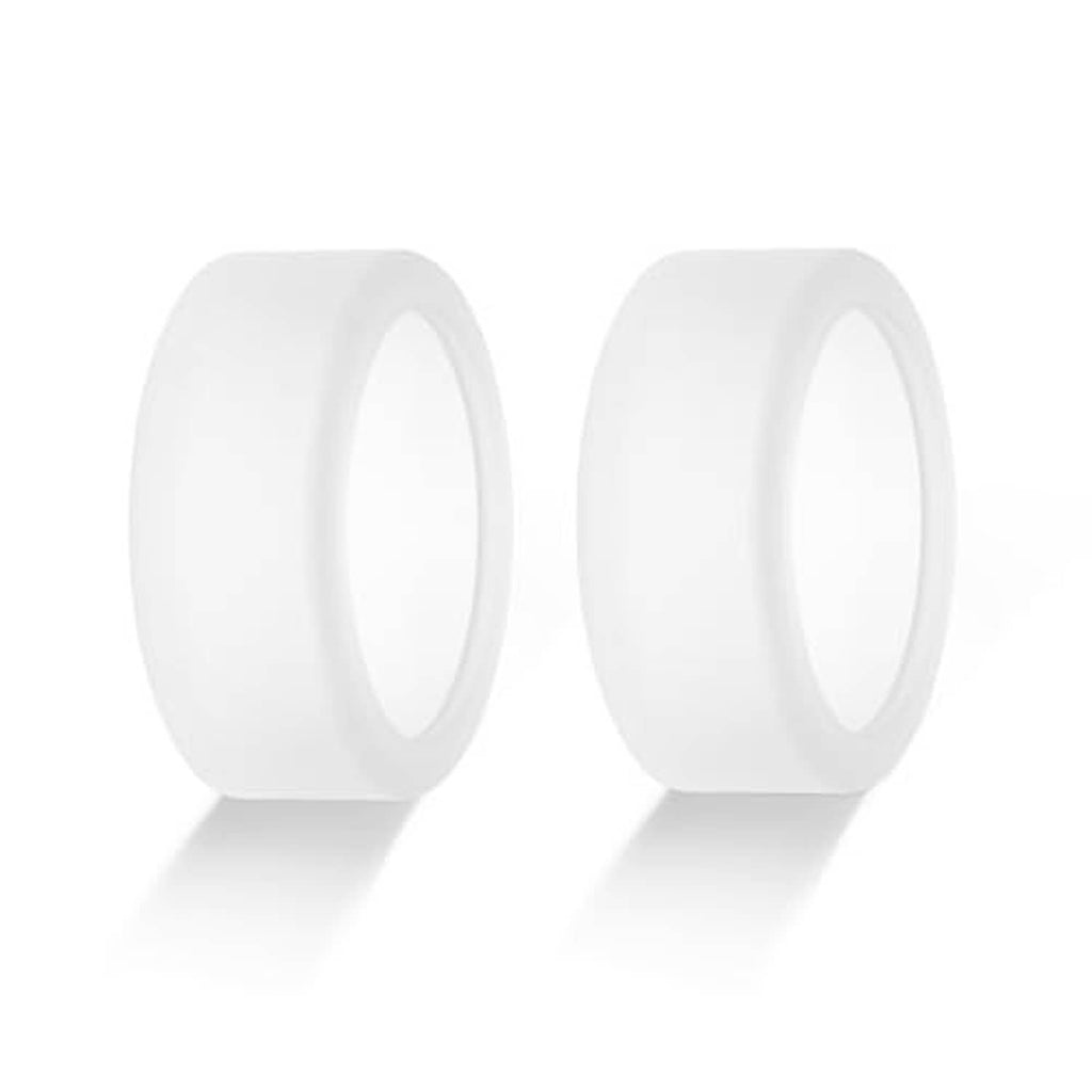 Clear silicone Oura ring covers, 2-pack, shown as two open loops