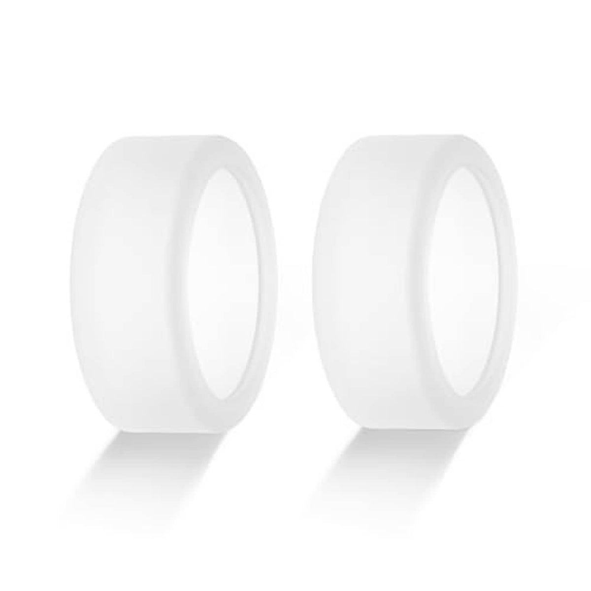 Clear silicone Oura ring covers, 2-pack, shown as two open loops