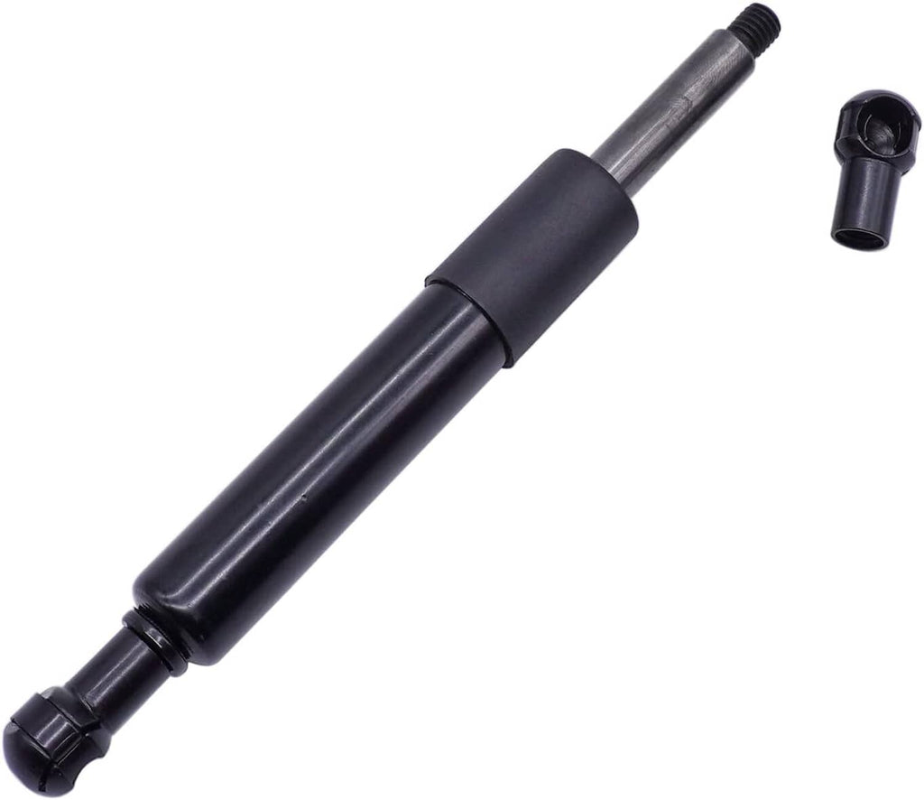 Black suspension lift gas spring with threaded rod and mounting stud