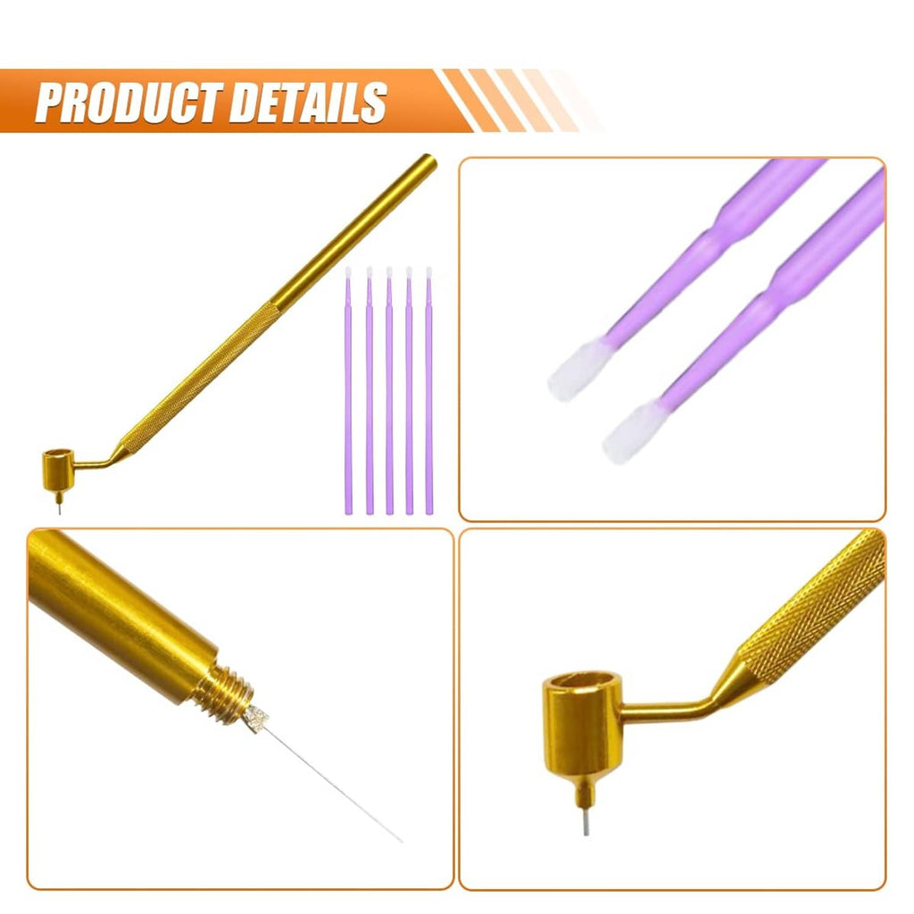 Gold paint pen with fine tip and purple refill sticks