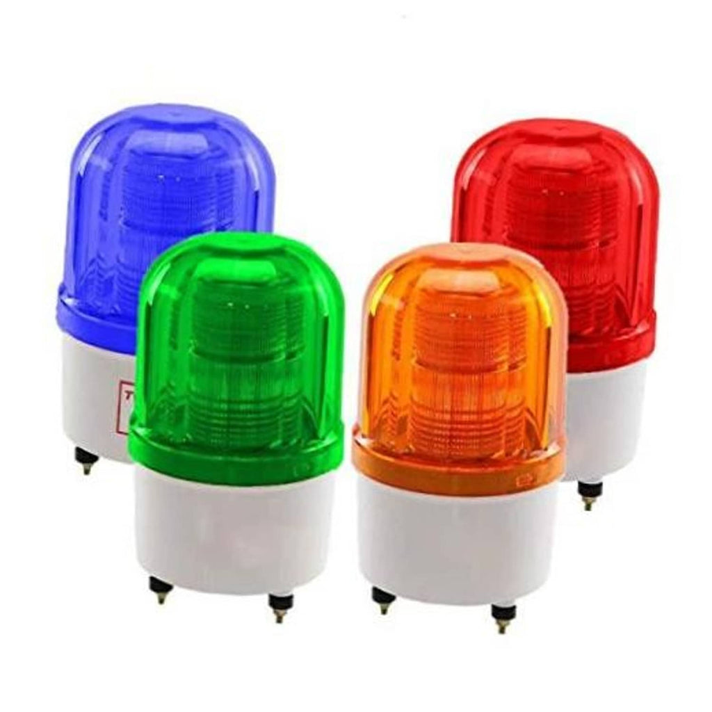 Set of LED emergency magnetic beacon lights with blue, green, orange, and red domes