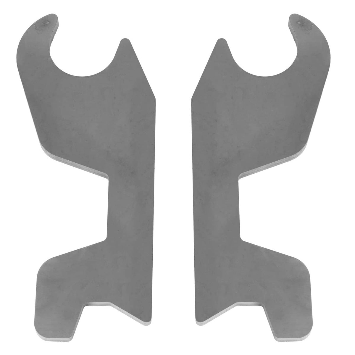 Steel quick-change bucket ear attachment for John Deere, vertical pair of gray brackets