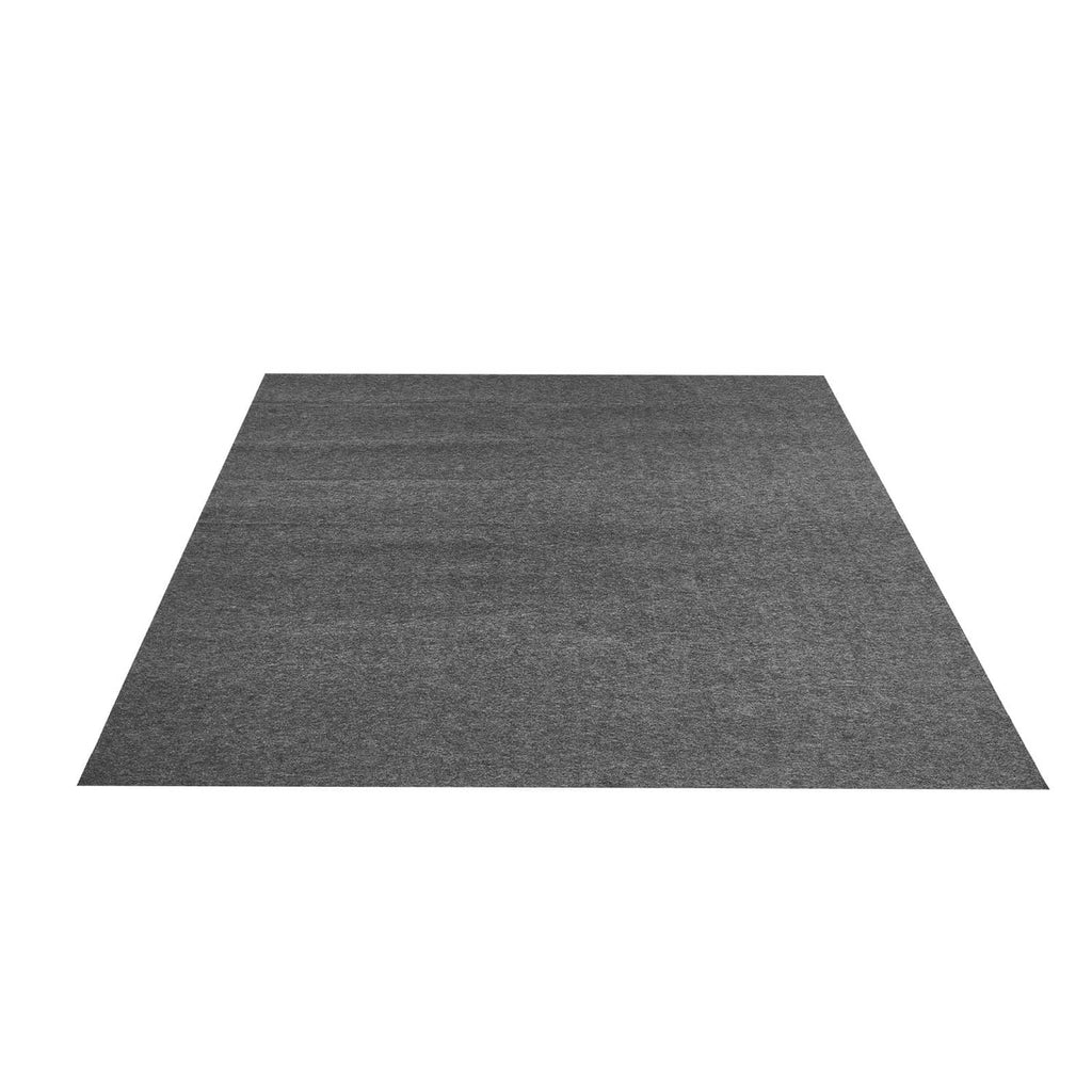 Grey oil spill absorbent garage floor mat, flat woven waterproof surface, 36x60 in