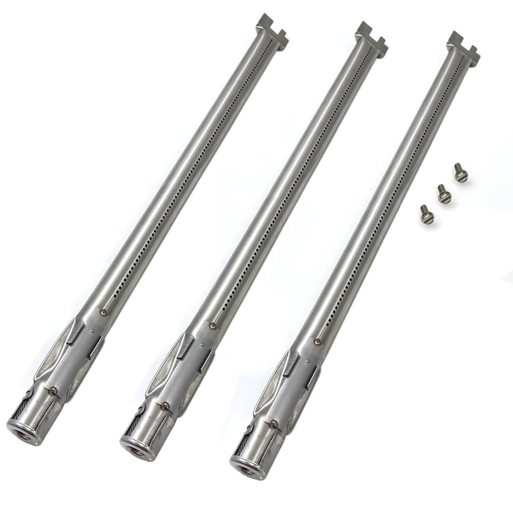 Stainless steel grill burner tubes, set of three with screws