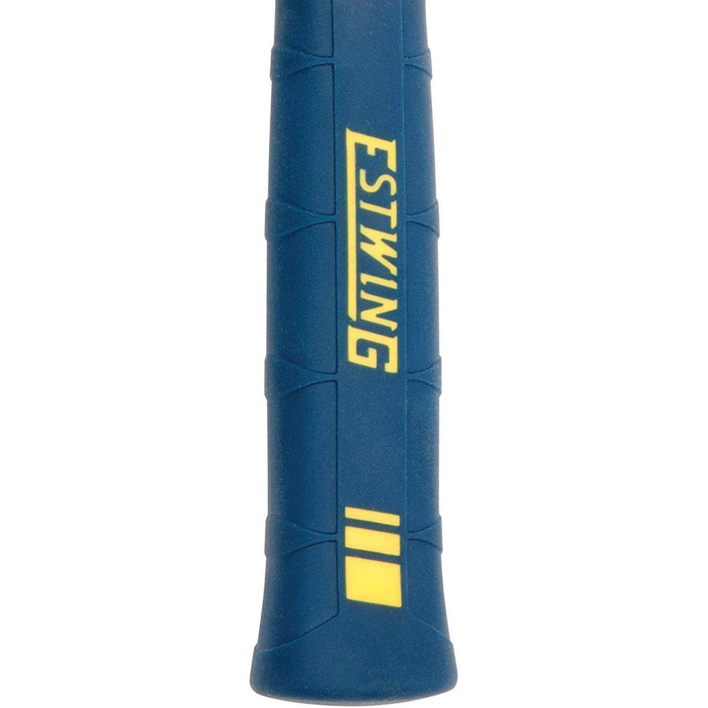 Estwing fiberglass handle with blue grip sleeve and yellow Estwing logo panel