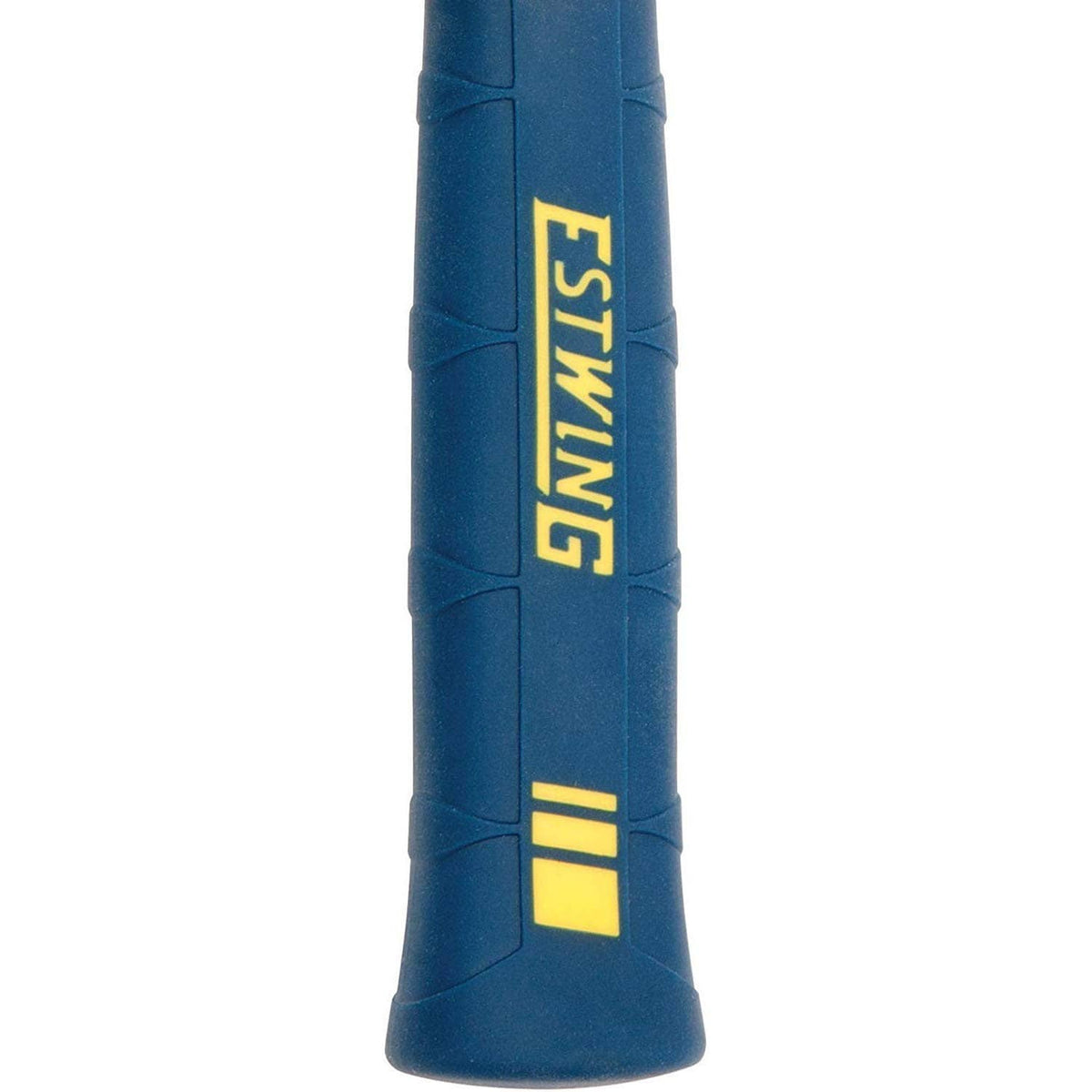 Estwing fiberglass handle with blue grip sleeve and yellow Estwing logo panel