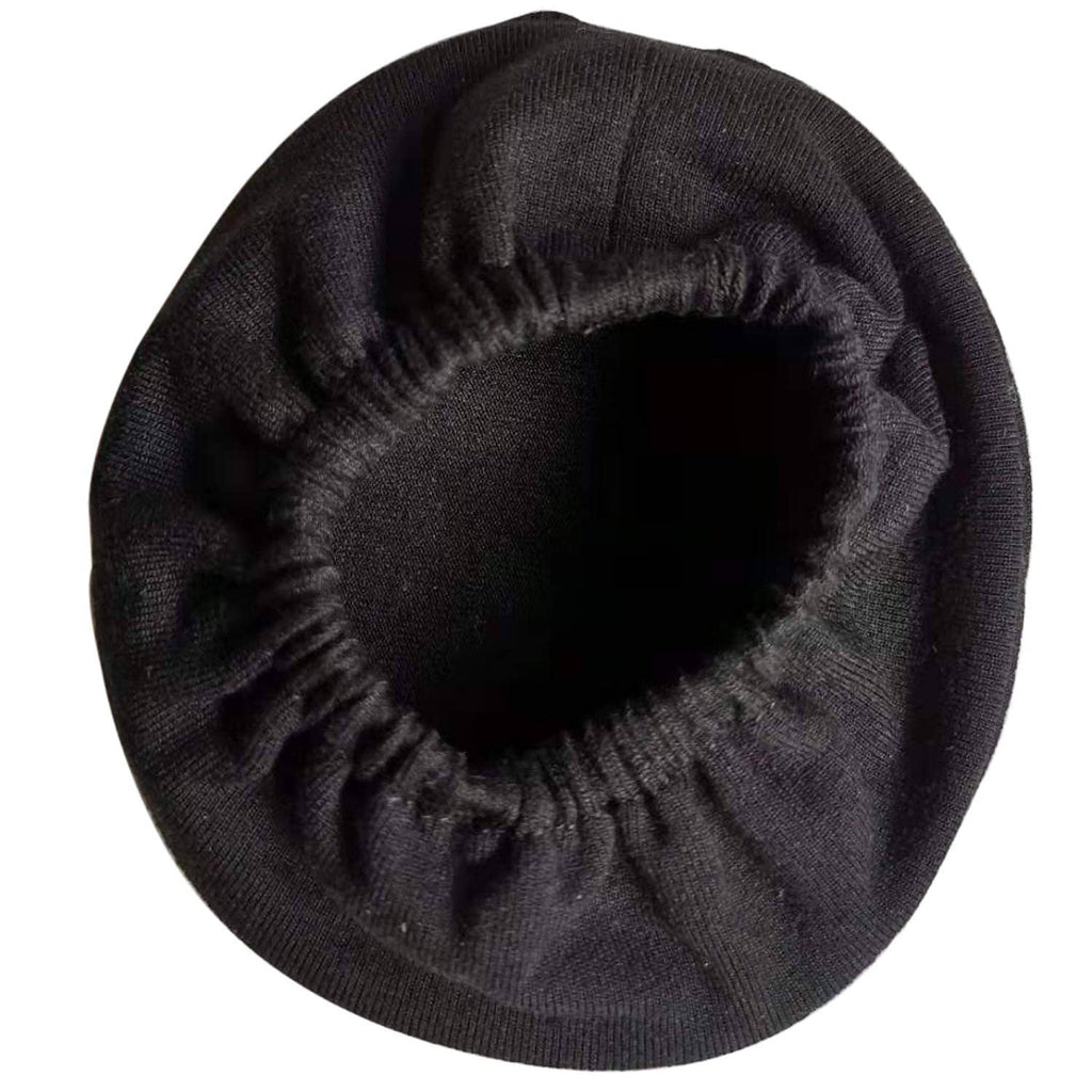 Single round black fabric headphone earpad cover with elastic inner opening