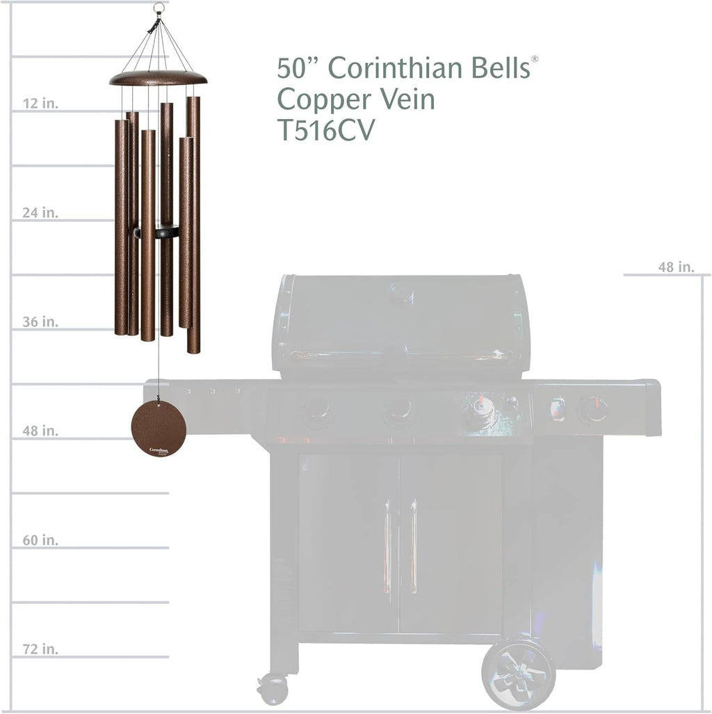 50-inch Corinthian Bells copper vein wind chimes, model T516CV, with hanging disc